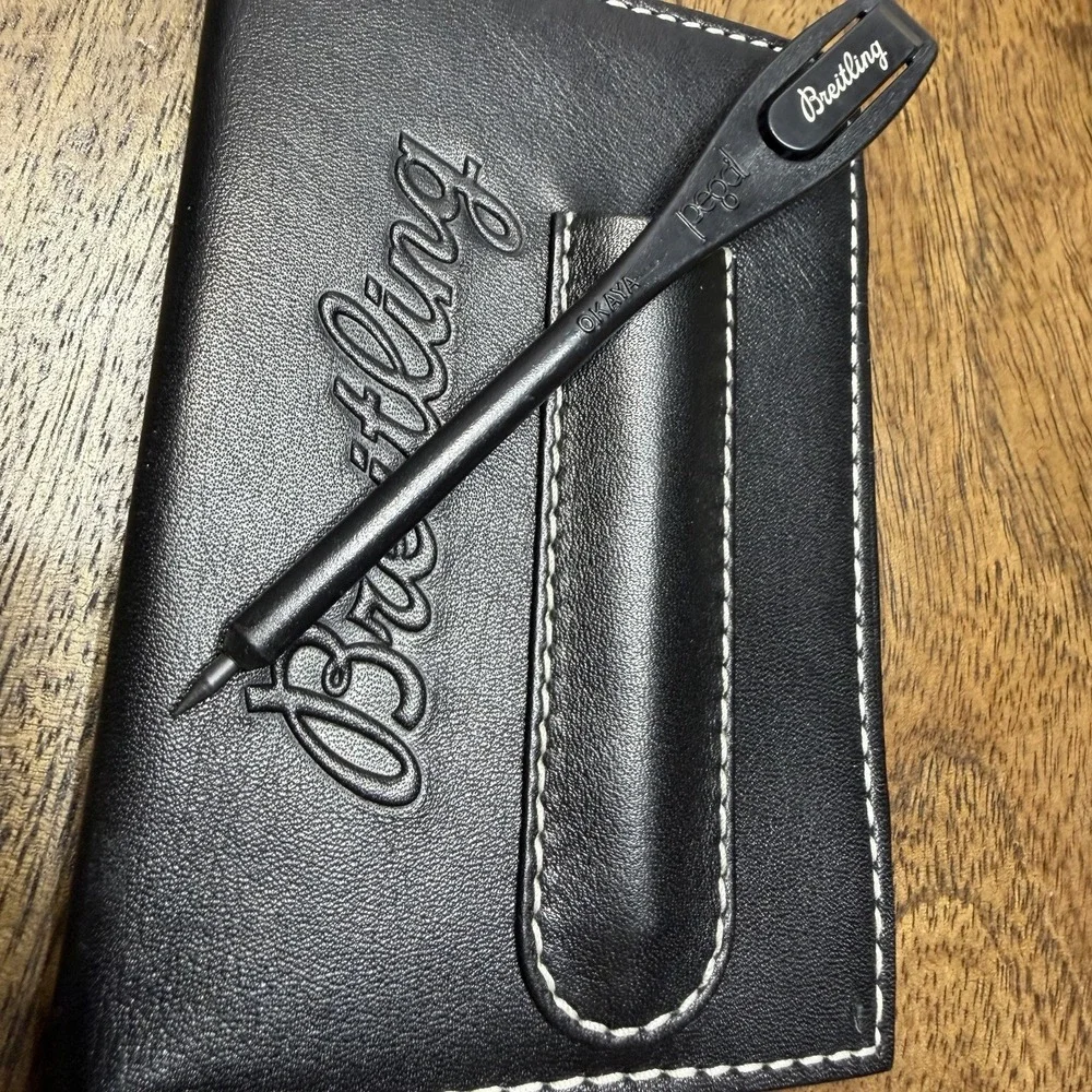 Breitling Leather Golf Score Card Book With Pencil RARE